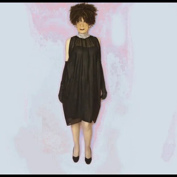 Edgy MOD Formal Avant Garde Cage Dress, Vintage Lilli Diamond Trapeze Cocoon 60s - Picture 9 of 15